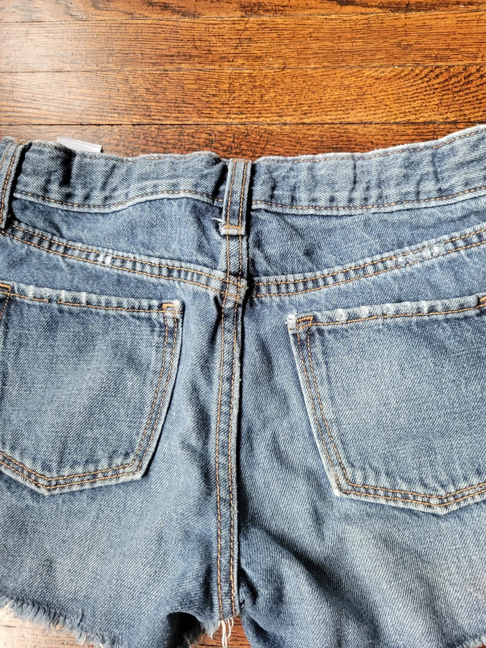 Old Navy Girls Denim Cut-Off Shorts Size 12 Cotton Adjustable Waist Distressed